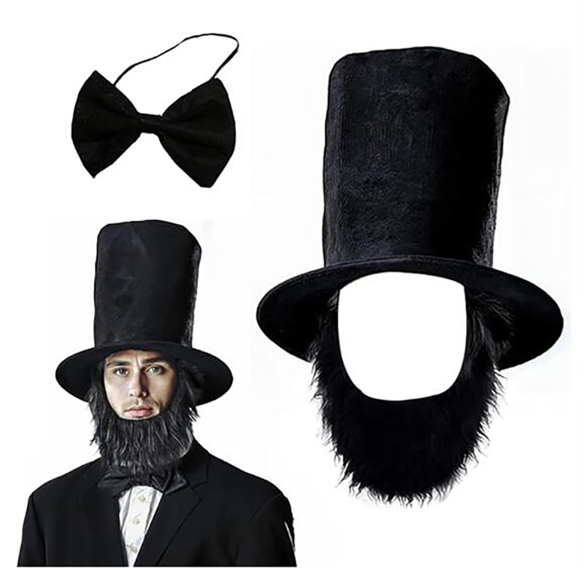 Amazon.co.jp: [Afindern] 帽子 トップハット シルクハット 付け髭